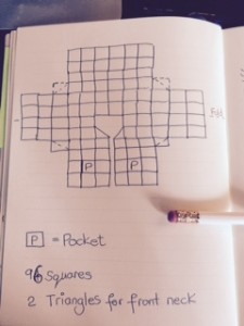 Granny jacket square layout diagram